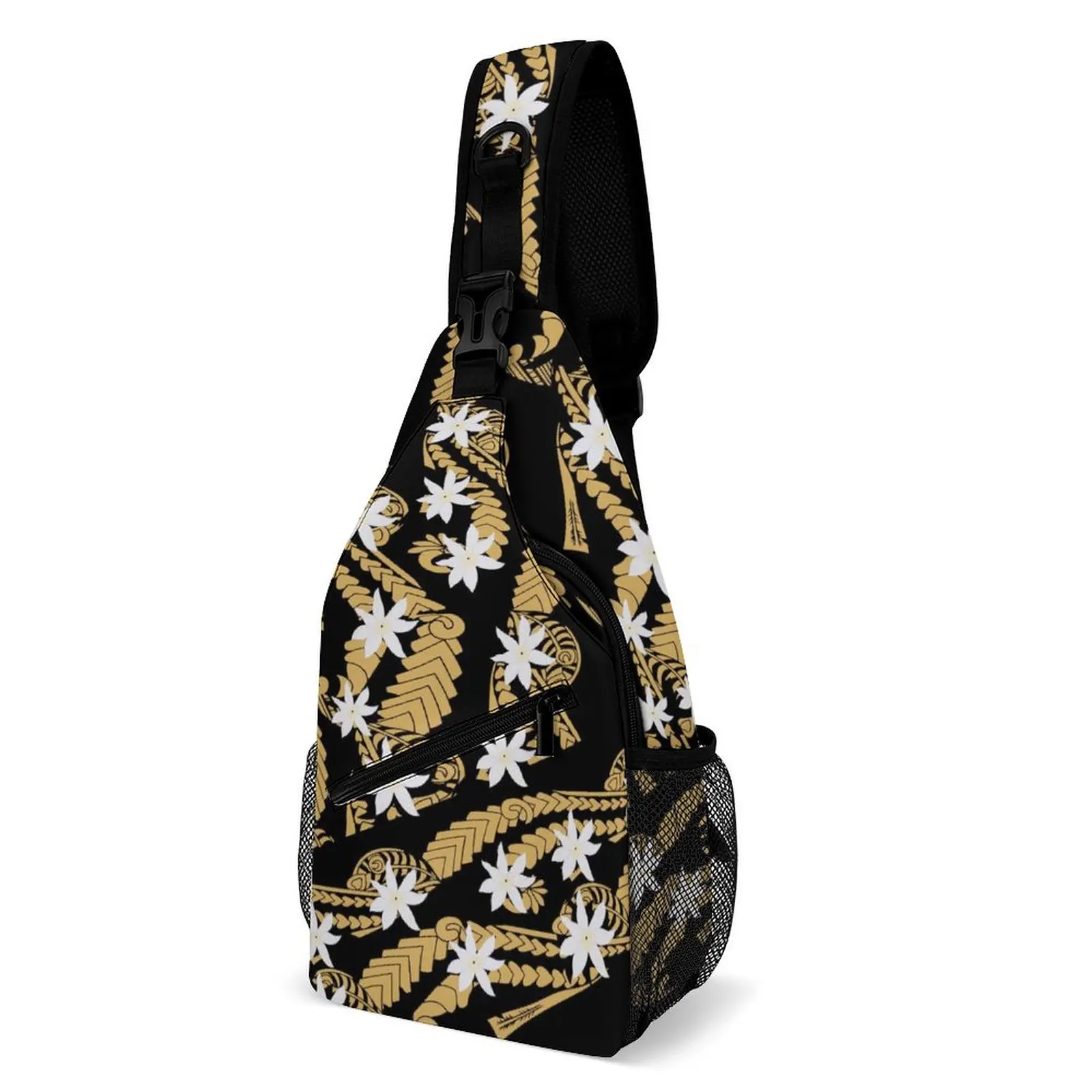 

Drop Shipping Custom Polynesian Tribal Samoa Print Design Single Shoulder Crossbody Bag Large Capacity Unisex Travel Chest Bag