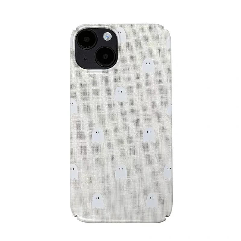 

Grey and White Ghost Art Phone Case for IPHONE 17 Air 16E 15 PROMAX 14 Plus 13 12 MINI 11 PRO 16Plus XR XS Acrylic Phone Cover