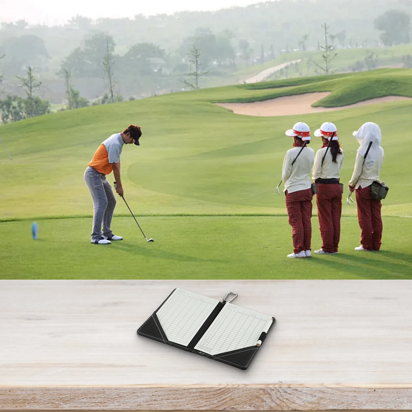 

Compact Scorecard Case Golf Scorecard Holder Waterproof Leather Material Golf Scorecard Holder With Pen Clip Golf
