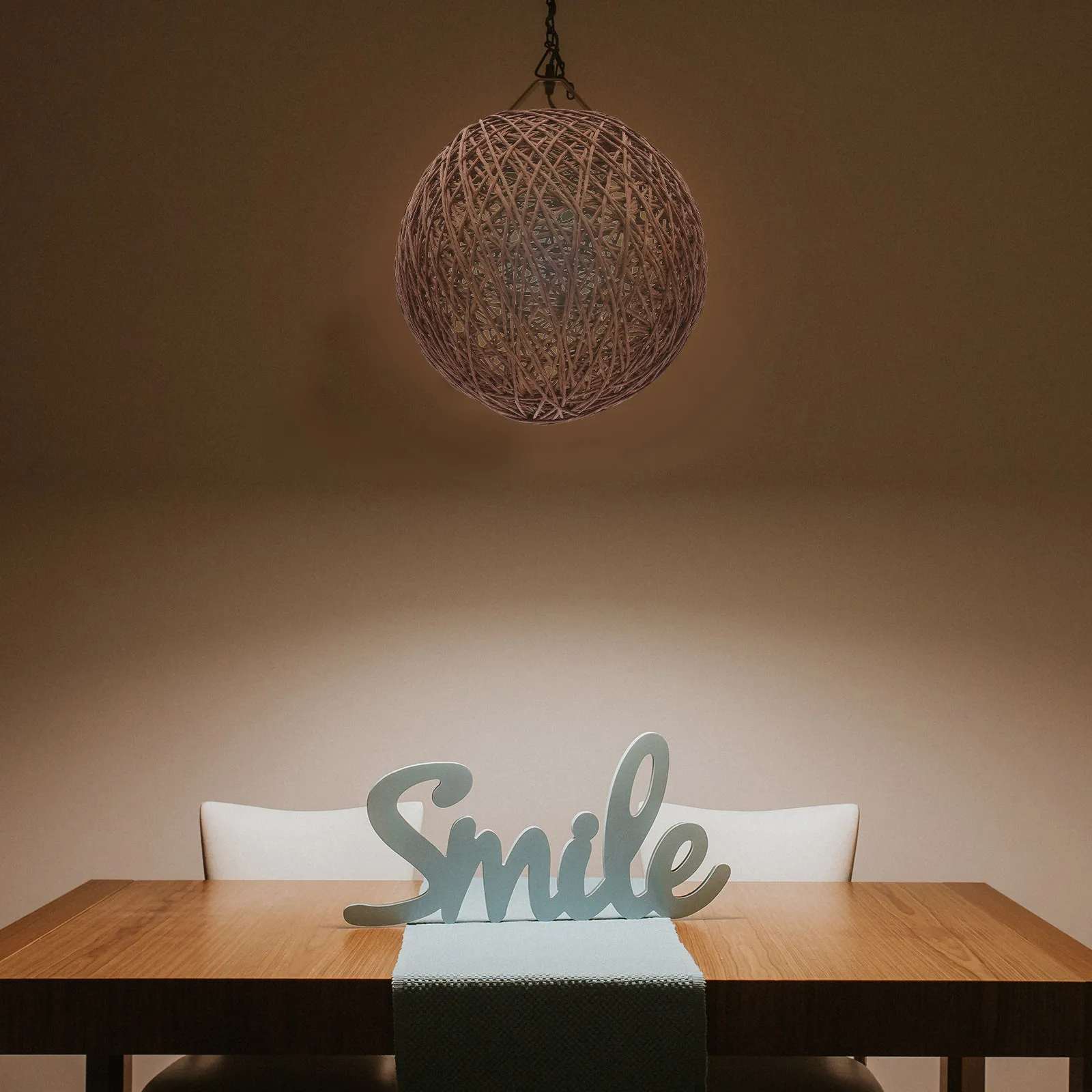 Paper Rattan Ball Lamp Shade Unique Pendant Ceiling Light Shade Dust Proof Table Lamp Cover Indoor Light Protector Cozy