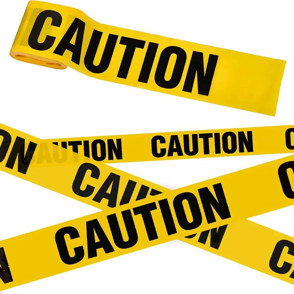 Yellow Red Halloween Danger Caution Tape No Entry Print Long Strip Crime Scene Barrier Isolation Belt Warning Line Tape