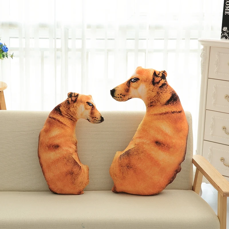 50cm 3D Dog Simulation Plush Toys Soft Pillow Lifelike Plushies Stuffed Animal Cushion Pillow for Kids Home Decor Birthday Gifts