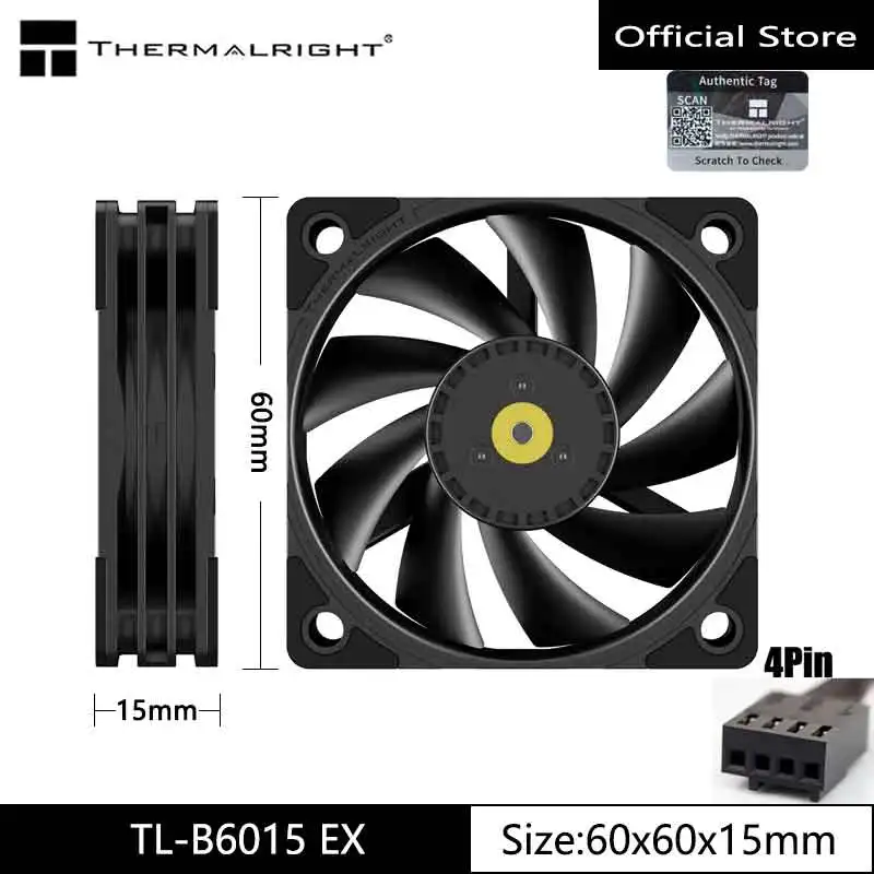 【¥801】Thermalright TL-B6015 EX 6cm 15mm ケースファン-アリエク特価アラート