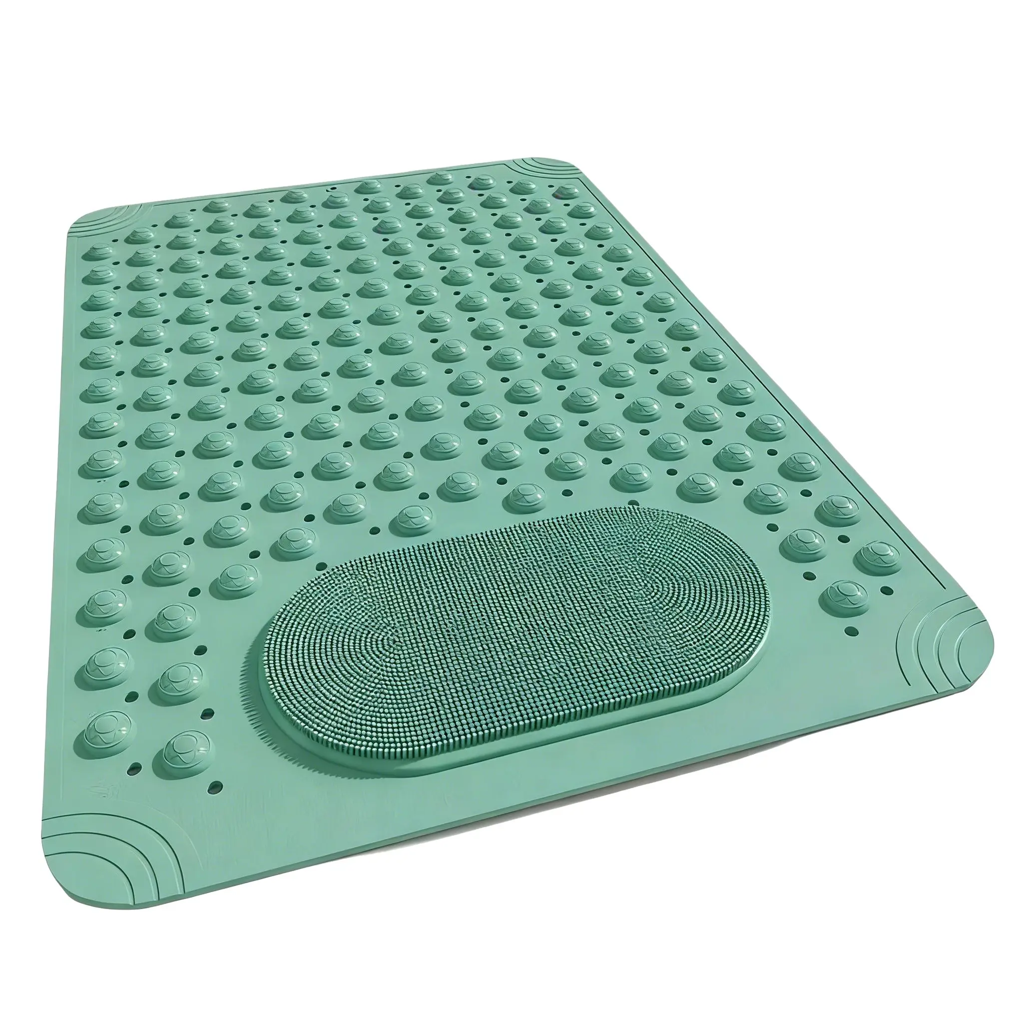 Bath Mat for Shower and For Tub with Strong Suction Cups Anti Slip Foot Scrubber TPR 36.5 x 69 cm Drainage System