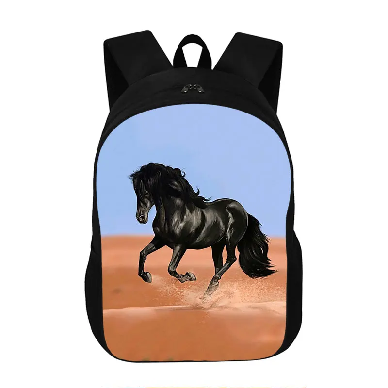 Mochila con estampado de caballo para adolescentes, morral escolar con bonito unicornio, regalo para niños y niñas