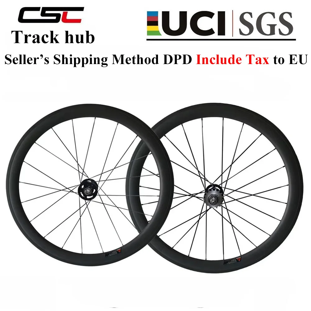 UCI Proved Fixed Gear Carbon Wheels 50mm 60mm  Depth Clincher Tubular Wheels 20.5mm 25mm Width Track Wheels