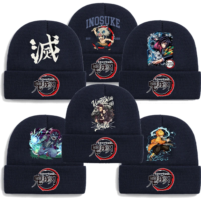 

Demones Slayers Knit Hat Fashion Cartoon Printed Bonnet Hats Men Women Trendy Outdoor Sport Beanie Caps Fashion Casual Dressing