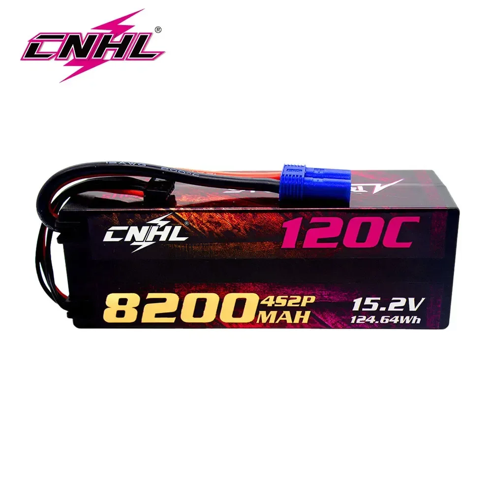 CNHL Li-po 4S 15.2V Ba-ttery 8200mA-h 120C HV Hard Case with EC5 Plug for RC Car Boat Airplane Truck Tank Vehicle Truggy Buggy