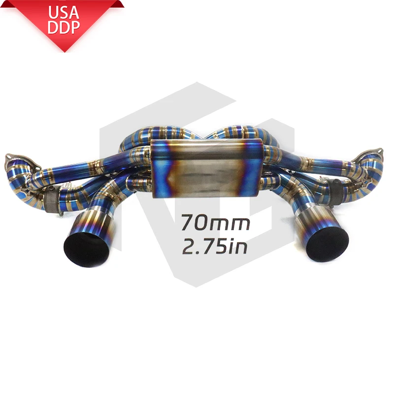 

for Porsche 718 GT4 RS 4.0L Tips for valve and muffler ING Titanium Exhaust System Performance Catback