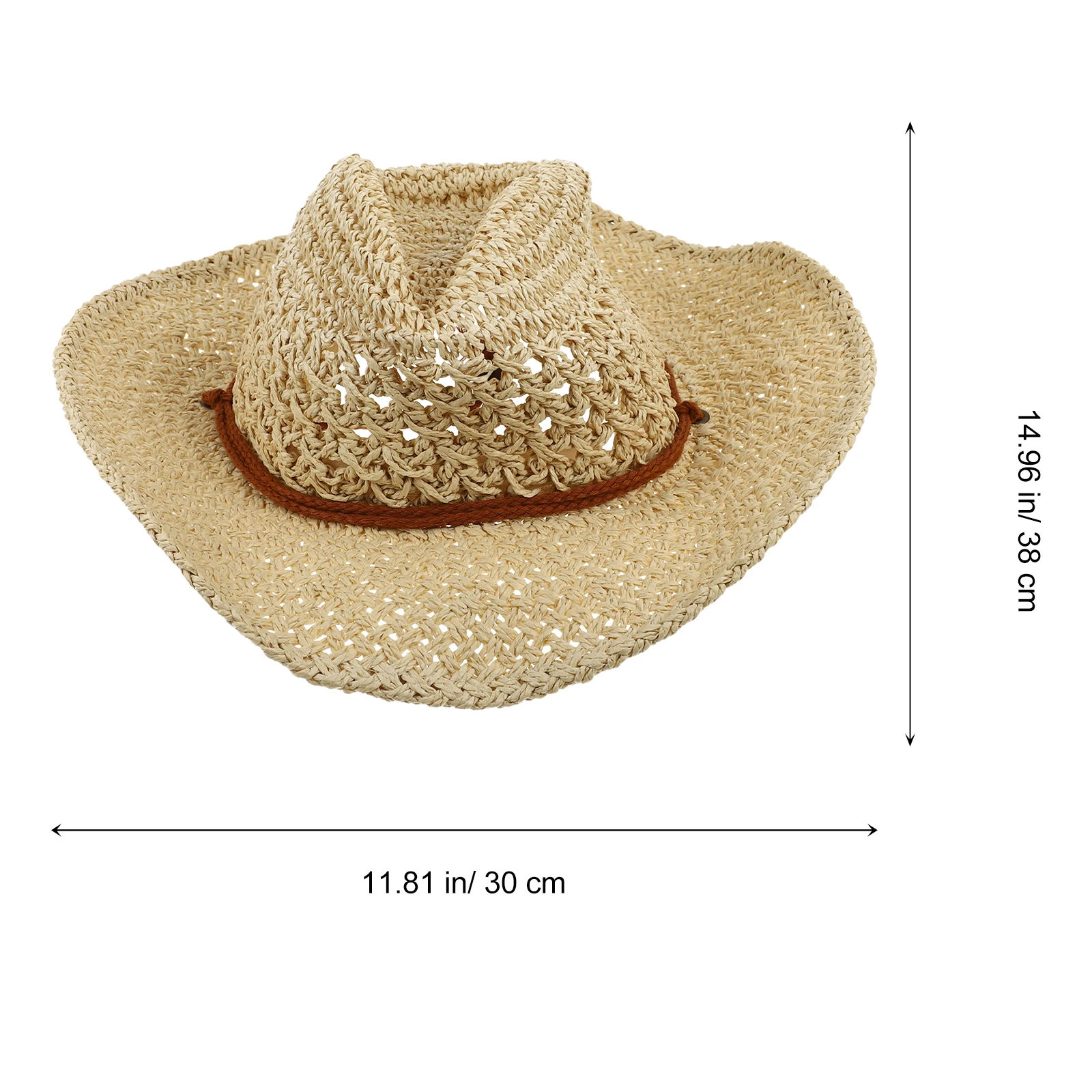 

Cowboy Straw Sun Block for Men Women Lightweight Breathable Wide Brim Summer Beach Hat Cowgirl Style Fishing Hat