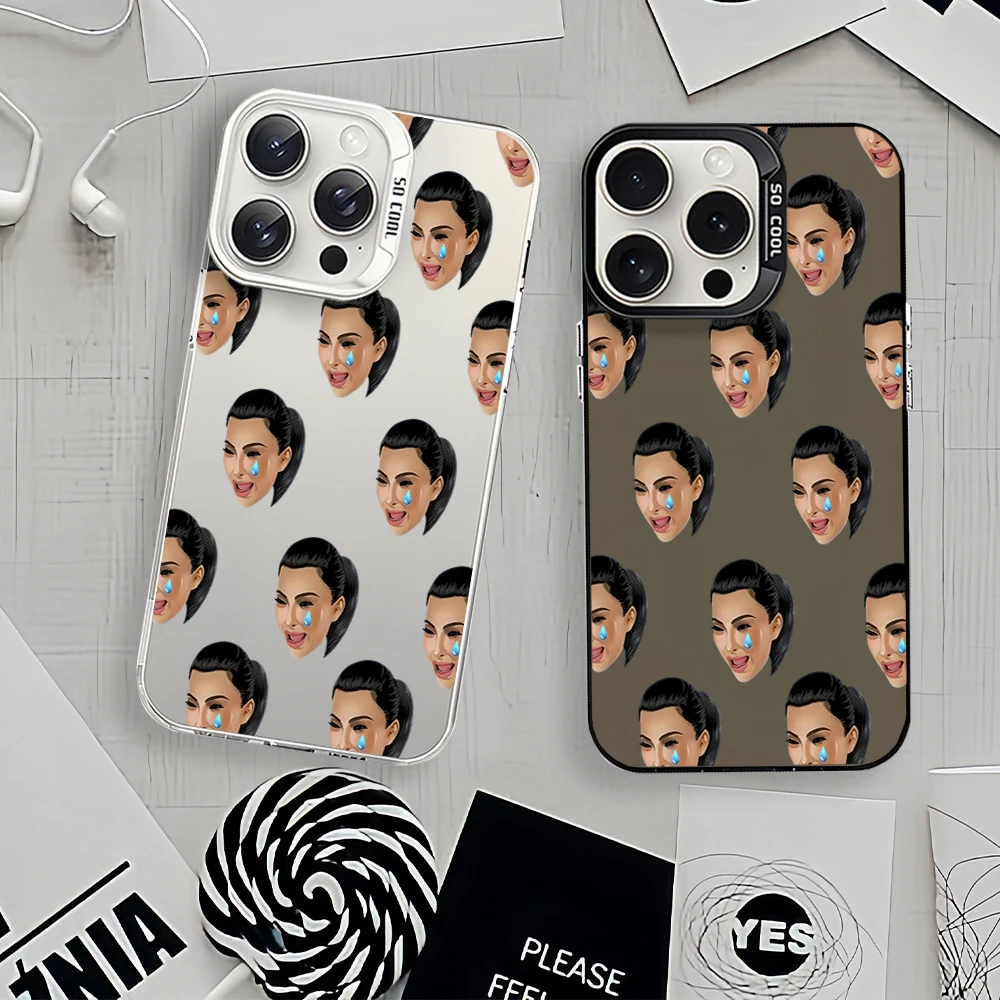 For Samsung Funny K-Kim Kardashias Galaxy A 15 54 55 S23 S24 S25 4G 5G Ultra Plus Fe Laser Cover IMD Phone Case