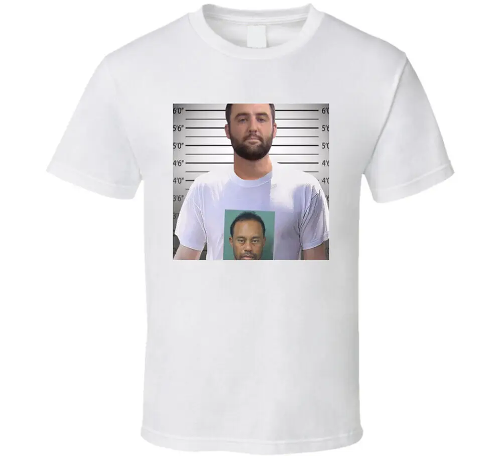 Scottie Scheffler Wearing  Mugshot T Shirt  Tees Cotton Luxury brand vintage oversized