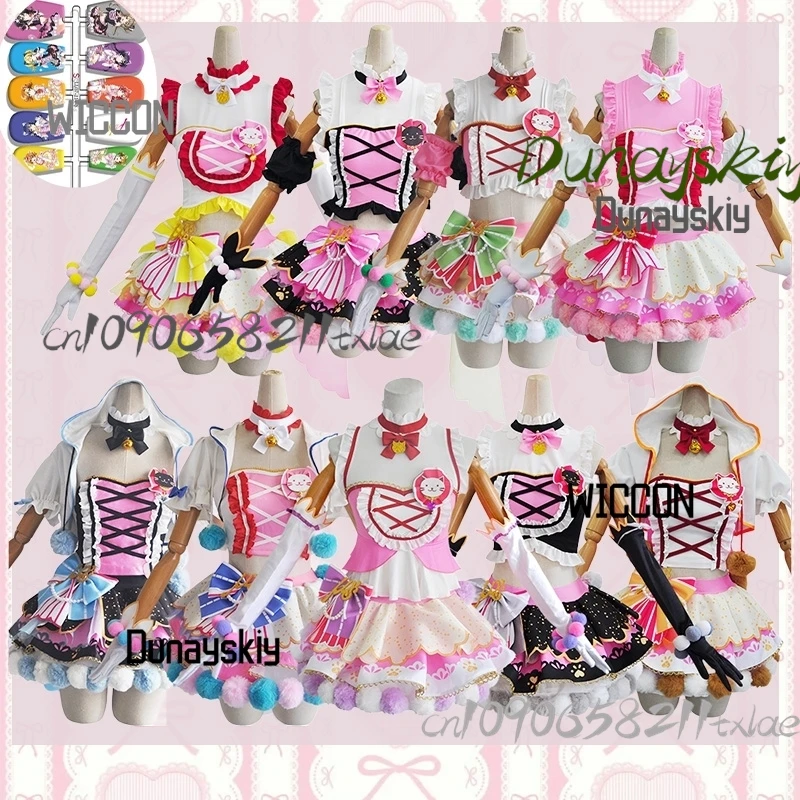 

All staff Lovelive Cat Double Ponytail Card Arcade idol halloween cosplay fursuit customes woman lolita full set jirai kei