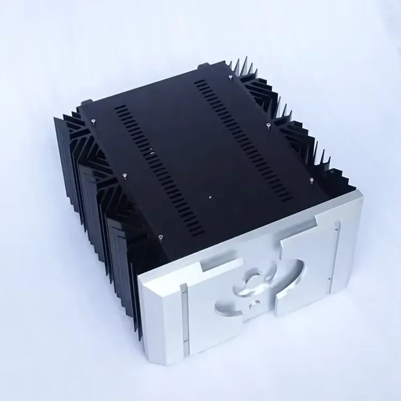 CNC Aluminum Amplifier Chassis DIY Custom Hifi Audio Shell Box Precision Machining Case for Home Theater Sound System
