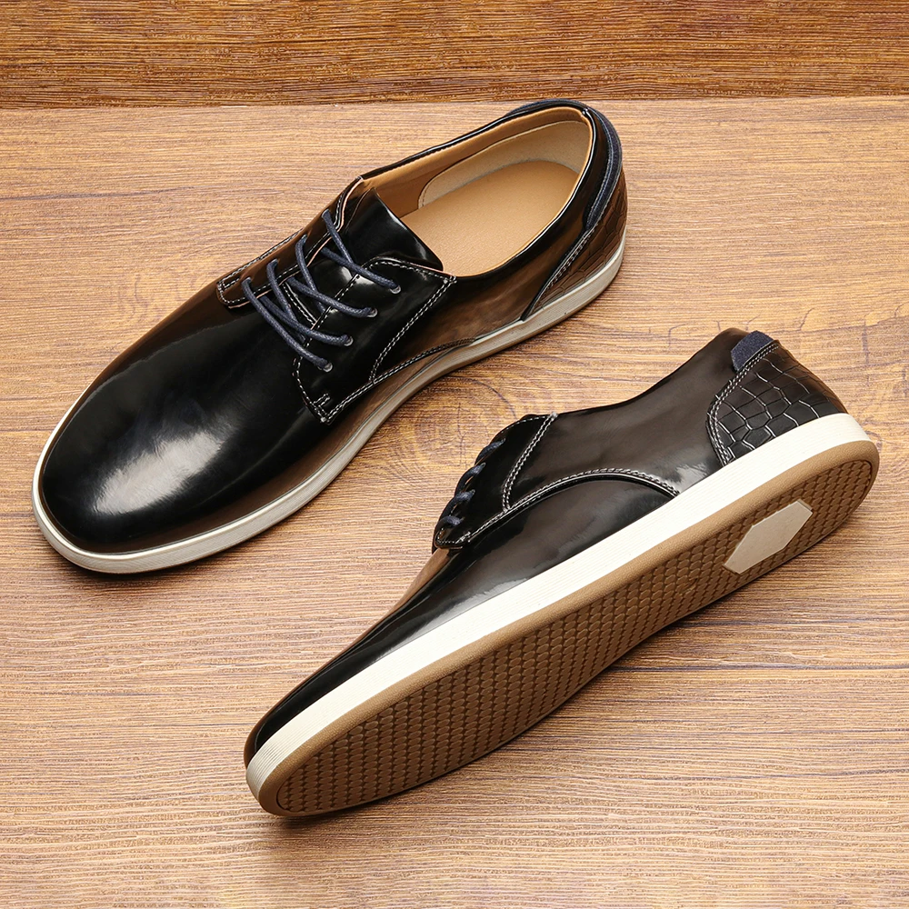 7~13 men casual shoes brand 2024 fashion comfortable leather shoes #KD4261