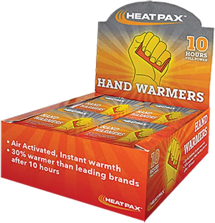 Calentadores de manos Heat Pax 1100-80D, activados por aire, calor instantáneo, inodoro, 30% más cálidos después de 10 horas, prueba UL, paquete de 40