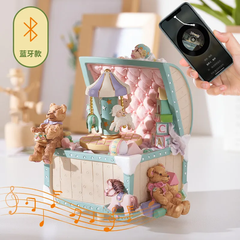 Cute Cartoon Style Music Box Carousel Music Box – A Gift for Girls, Young Girls, Girlfriend, Valentine's Day, Birthdays