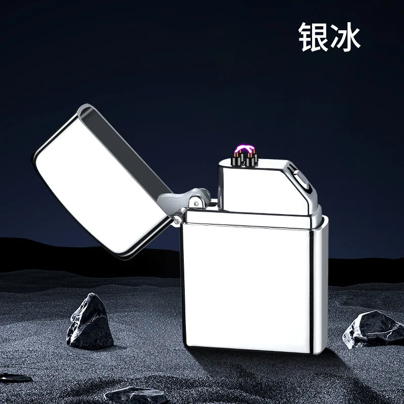 Portable Usb Charging Lighter Double Arc Pulse Windproof Electronic Lighter Cigarette Lighter Tool Men Wholesale Survival Tools view 5