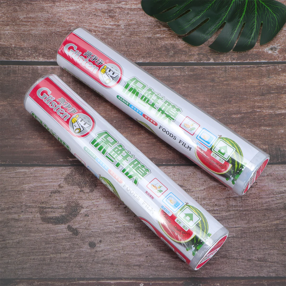

2 Rolls Food Cling Wrap Pe Disposable Film Clear Cutter Kitchen Food Storage Wrap Preserve Freshness