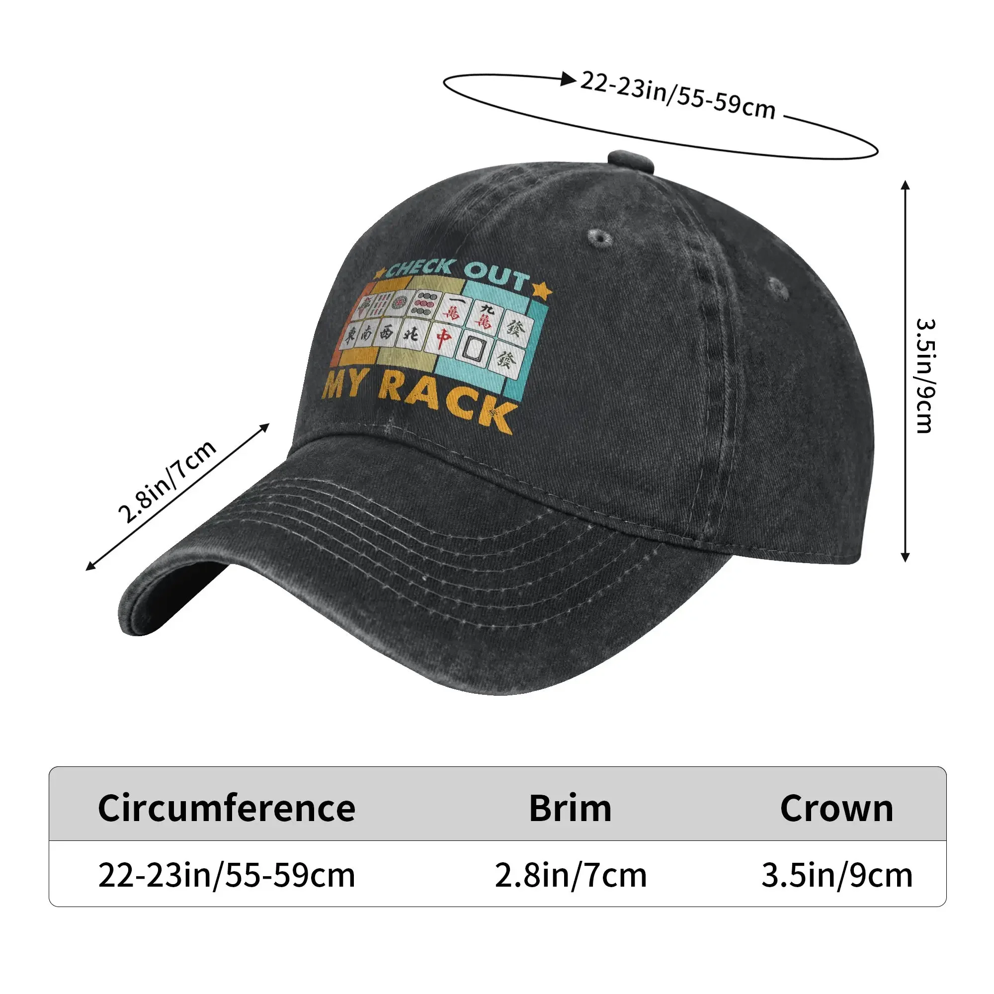 Spring Mahjong Player Mahjong Lover Chinese Check Out My Rack Baseball Cap Sun Wholesale Print Washed Trucker Hat Snapback Cap