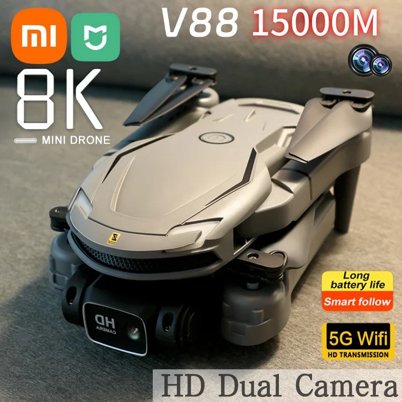 Xiaomi V88 Drone 8K Professional Original Anti-Shake HD Dual Camera Omnidirectional Obstacle Avoidance UAV Remote Control 15000M