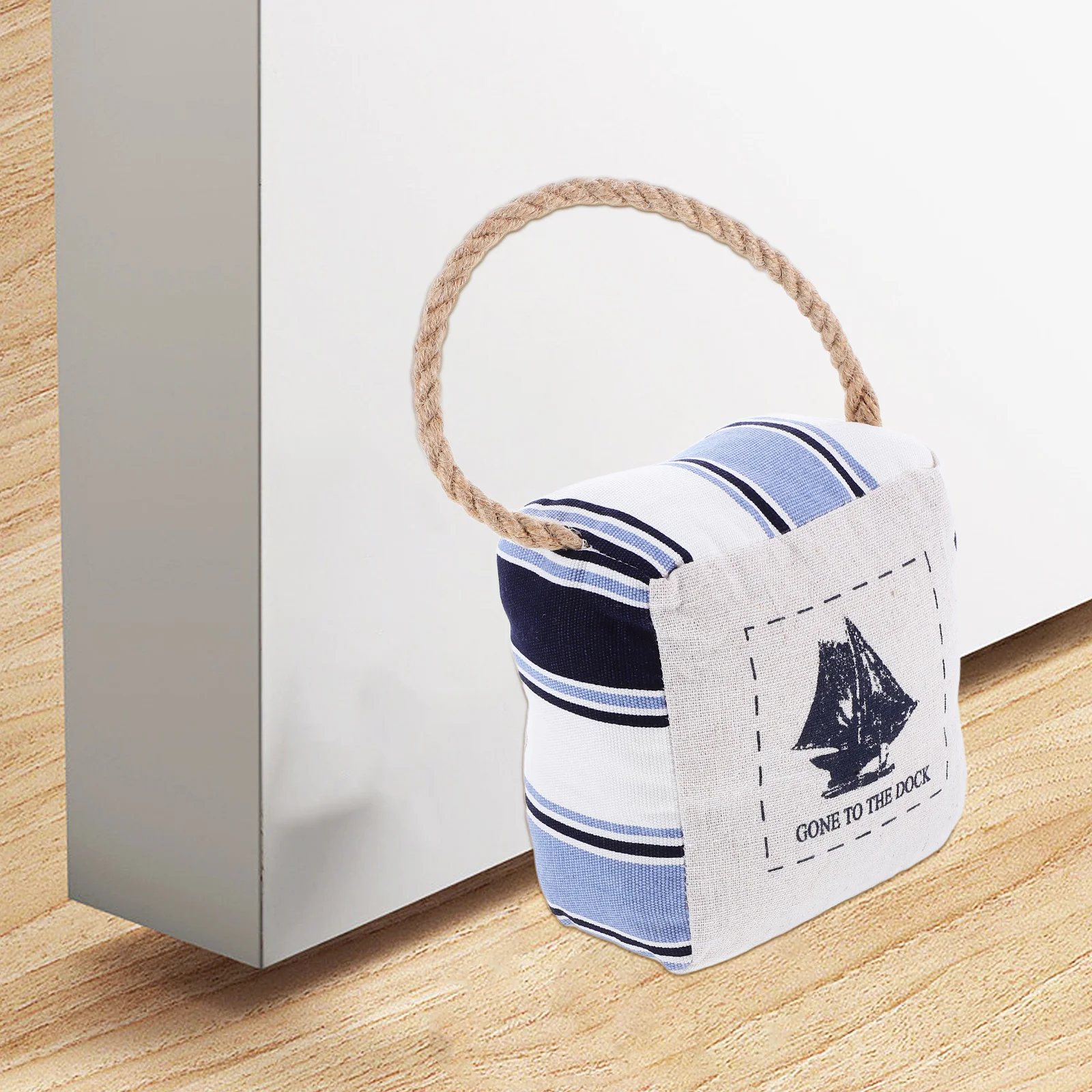 Mediterranean Door Stopper Fabric Heavy Duty Decorative Door Stops for Indoor Bedroom Bathroom Kids Room Nautical Floor