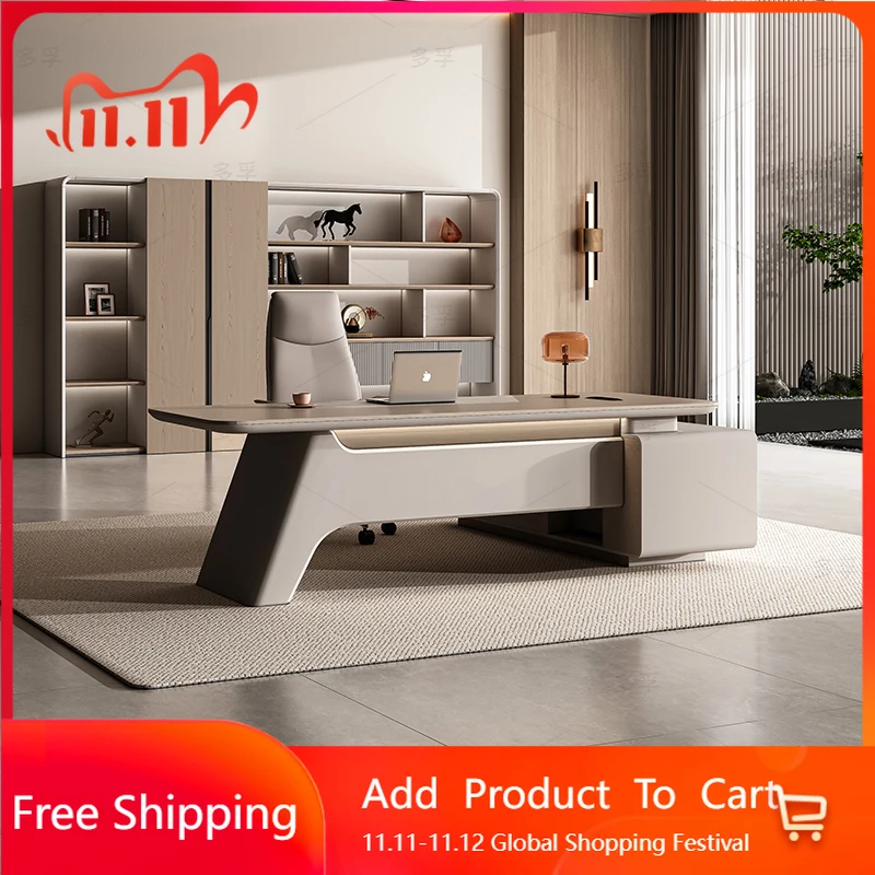 

Designer European Boss Table Light Luxury Modern Reading Unique Unusual Desks High Quality Executive Cabinets Muebles Furniture