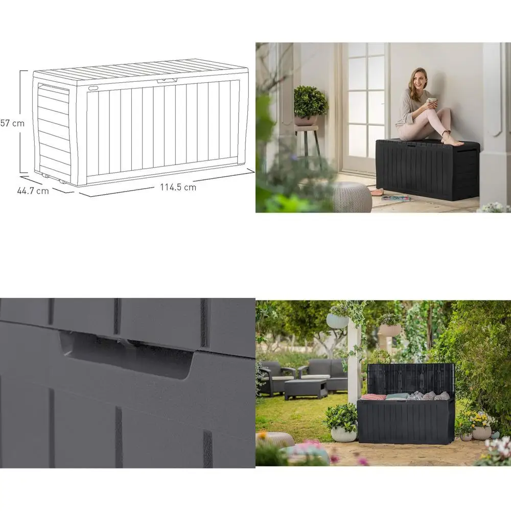 

Outdoor 270L 65% Recycled Garden Storage Box - Weather Resistant, Secure, Low Maintenance, 2-Year Warranty
