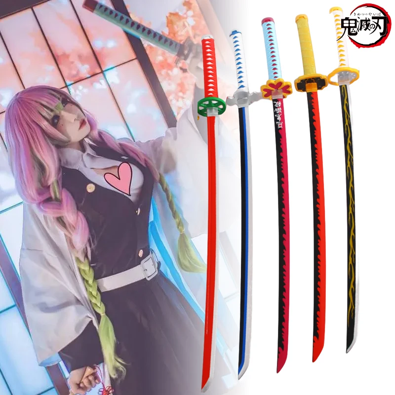 40inch Demon Slayer Katana Wood Anime Kimetsu No Yaiba Mitsuri Cosplay Prop Ninja Knife Japanese Original Samurai Sword Toy Gift