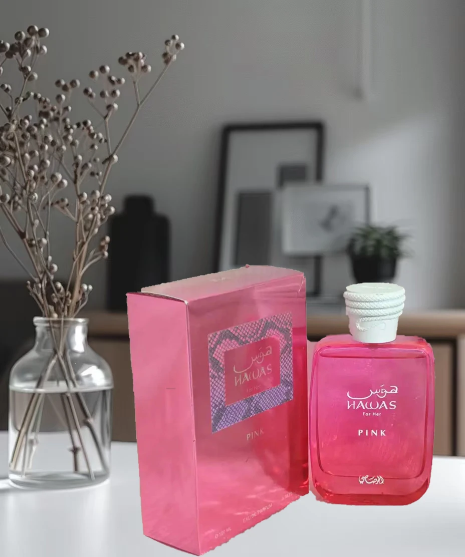 Hawas Pink For Her Perfume 100Ml, Raspberry And Blackcurrant Burst Bright Berry Sweet Aroma, Peony‑Lily Blooms Softly, Vanilla Musk Base, Sweet Floral‑Berry Scent, Show Women’s Lively Sweet Temperament.