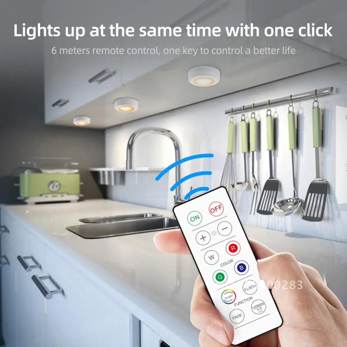 Smart Bulb LED Light RGB 16 Color Under Cabinet Wireless Remote Control Dimmable Wardrobe Night Lamp Home Bedroom Closet Kitchen