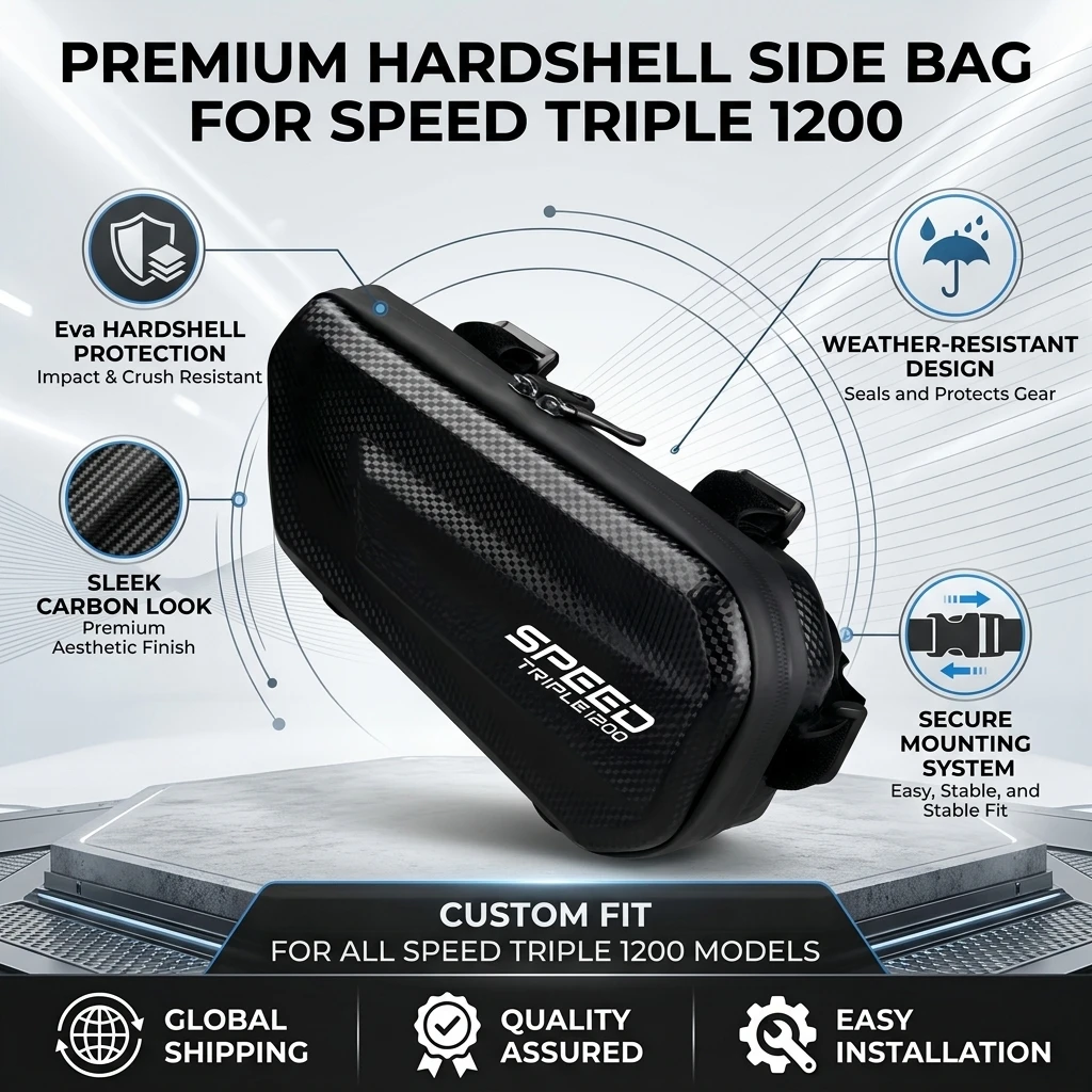 Easy To Clean Large Capacity EVA Motorcycle Saddle Bag Tool Bag With LOGO For Street Triple R RS Speed Triple 1200 RS Tiger