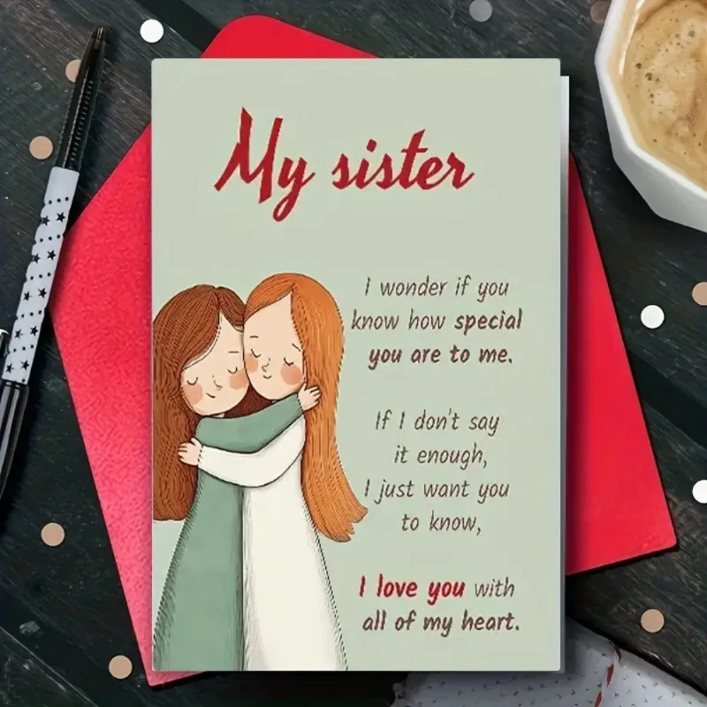 

1/5/10pcs sisters greeting cards messages with envelopes for birthdays and special occasions expressing love