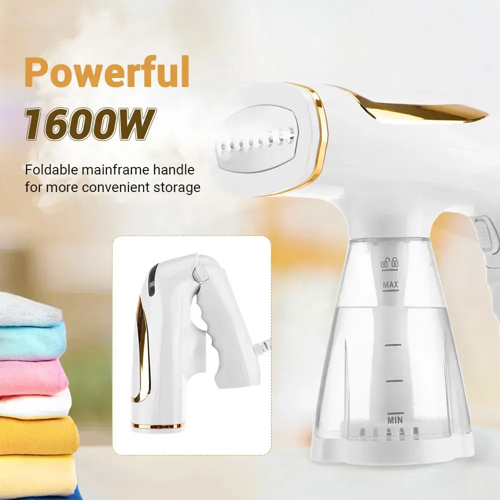 Household Handheld 2-in-1 Folding Hanging Iron Temperature-Controlled Steam Iron Portable Mini Garment Steamer 1600W