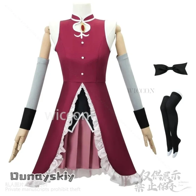 Anime puella magi madoka magica cosplay sakura kyoko vestido vermelho uniforme lolita perucas para meninas halloween natal cos personalizado