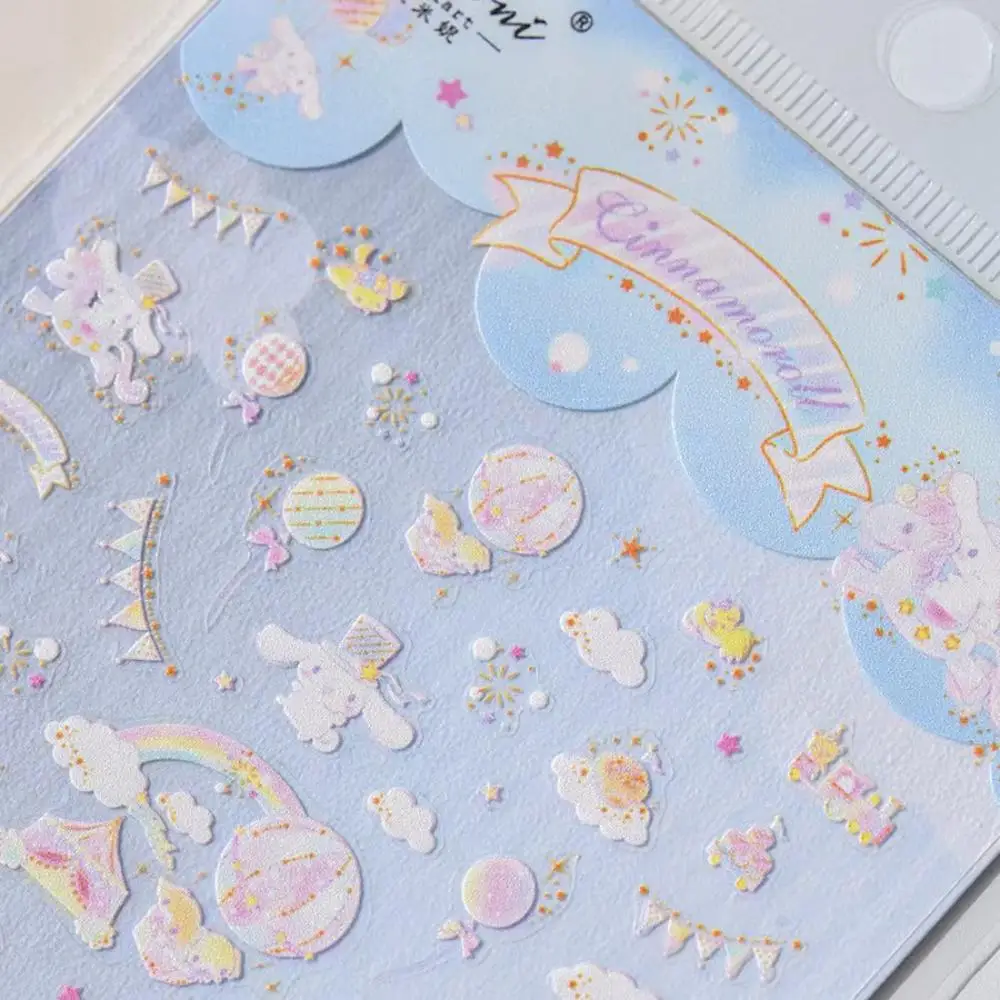 1 sheet Sanrio New 3D Relief Nail Art Stickers Nail Decals for Manicure fashion Design DIY Happy Accessories