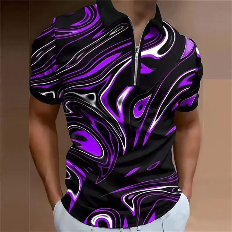 Tie-dye Fashion Men's Polos T-Shirts Summer Short Sleeve 3D Printed Gradient Street Trend Male POLO Tee 6XL Big Size Casual Tops - Image 6