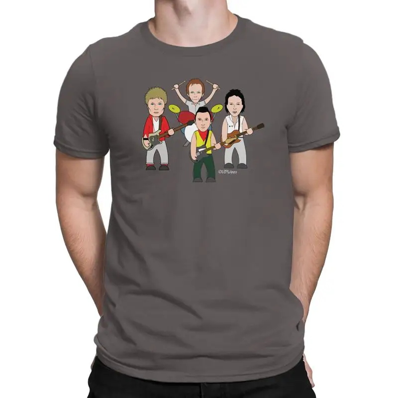 

Мужская качественная хлопковая футболка London Calling Vipwees Music Rock Caricature Punk