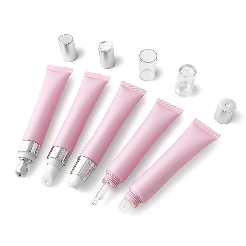 Óleo essencial de maquiagem para viagem, creme vazio para os olhos, tubos recarregáveis de apertar, 20ml, garrafa de vácuo, recipientes de brilho labial