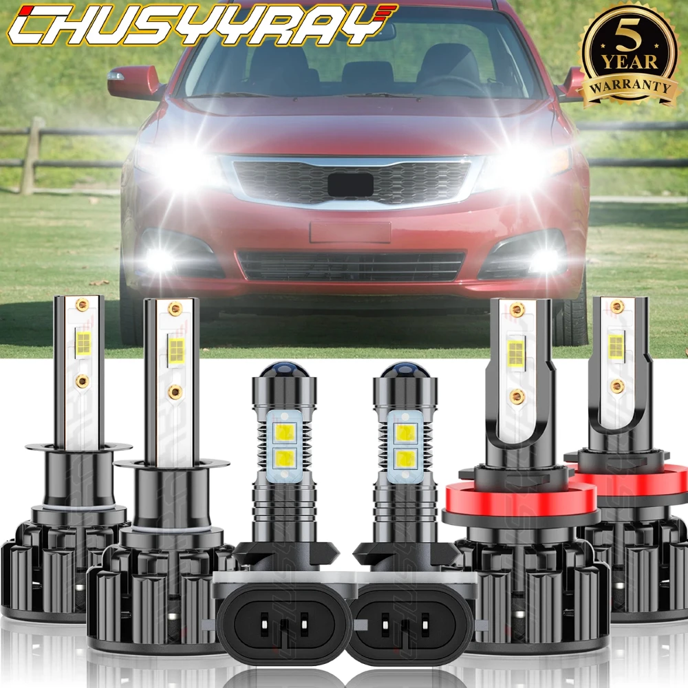 

6x Canbus H1 881 H11 LED Headlight Hi&Lo Beam Fog Light Bulbs 6000K 100000LM 1:1 Same Size Plug & Play For Kia Optima 2009 2010