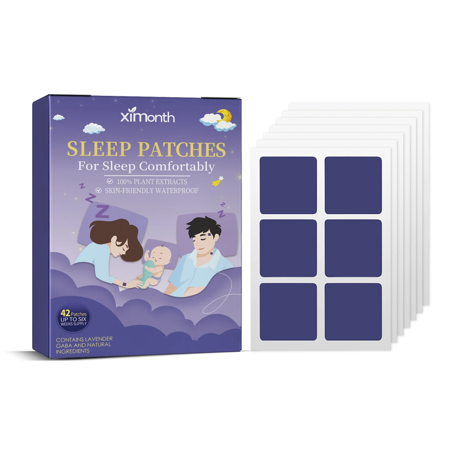 Sleep Patches Natural Plant Extract Sleep Aid Patch Relieve Body Pressure Fatigue Help Fall Asleep Relax Body Mind Night Sleeping Care Sticker