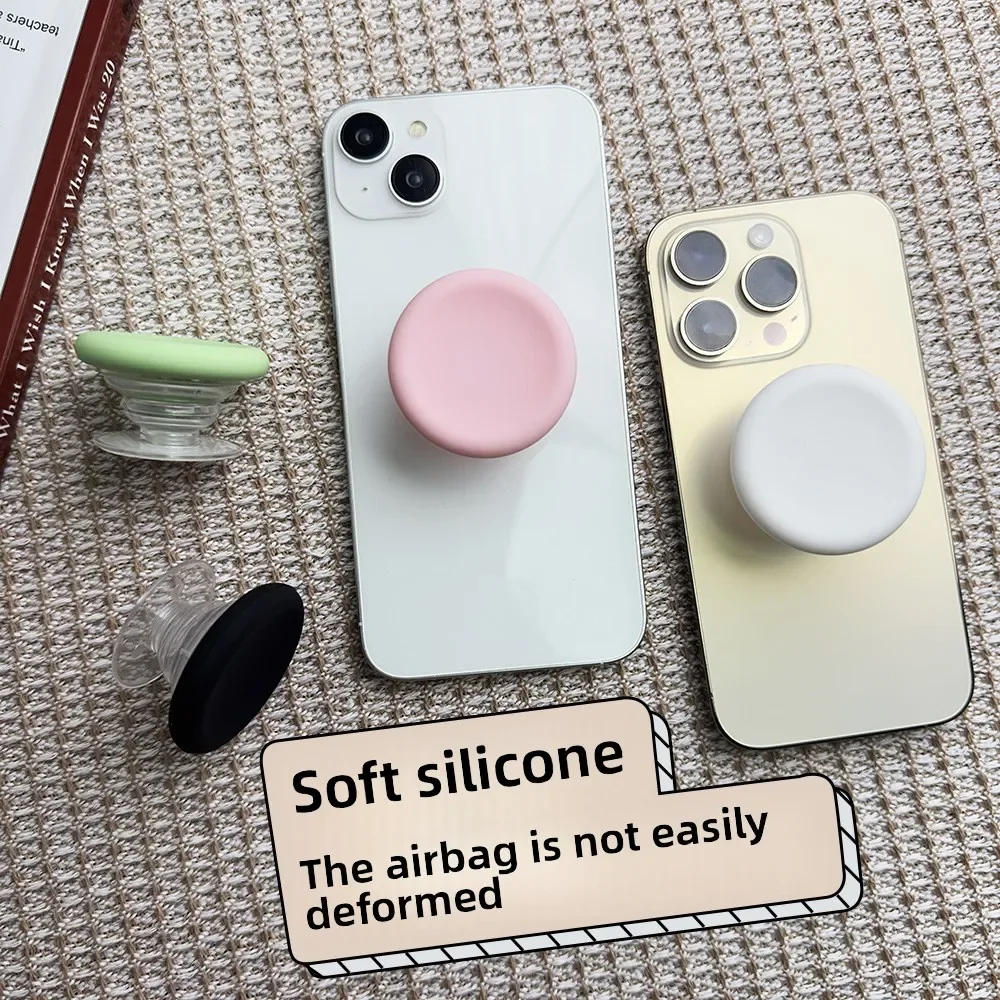 

Cute Candy Macaron Silicone Mobile Phone Grip Stand Holder Retractable Desktop Folding Stick Mobile Phone Kickstand
