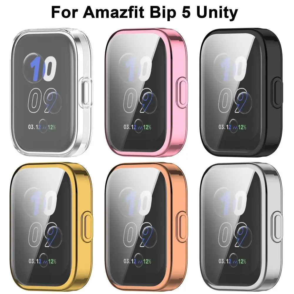 Full Cover TPU Case Anti-scratch Screen Protector Bumper Smart Watch Accessories Soft Protective Shell for Amazfit Bip 5 Unity