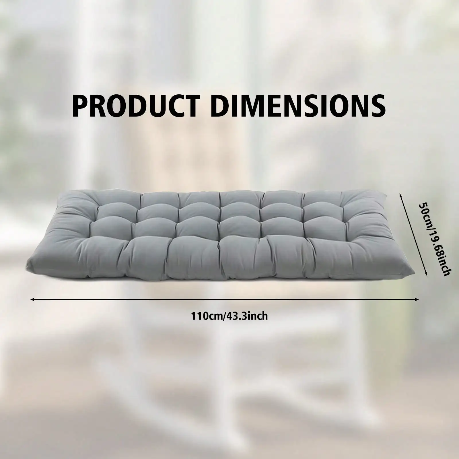 1/2-Pack Thickened Polyester Seat & Back Cushions for Lounge Chairs, Soft Comfortable Machine Washable Patio Cushion with Fastening Straps, Full Back Support for Indoor & Outdoor Garden Furniture