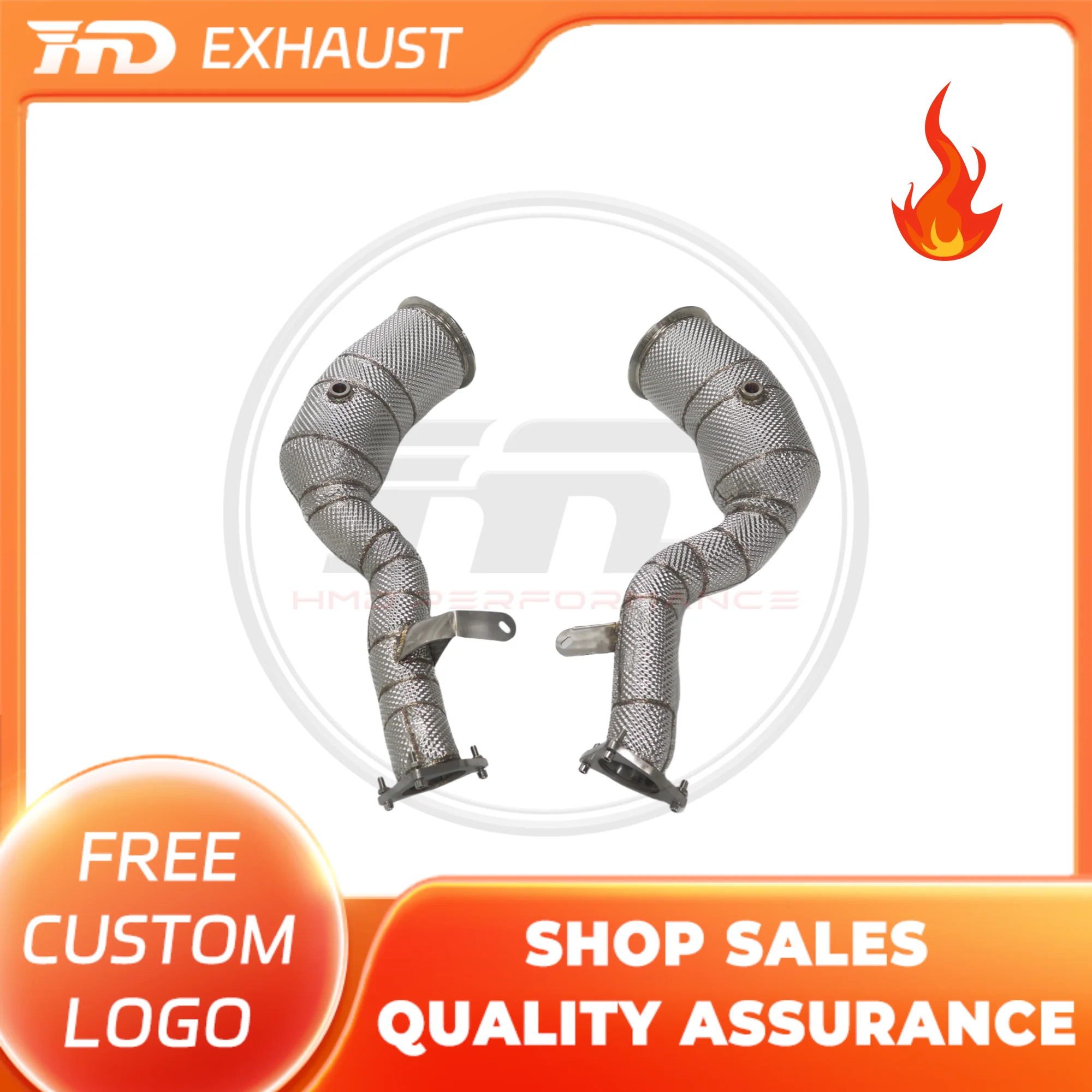 

HMD Hot sale SS304 Exhaust System High Flow Performance Downpipe for Porsche Macan GTS 95B 2.9T With Heat Shield Racing Pipe
