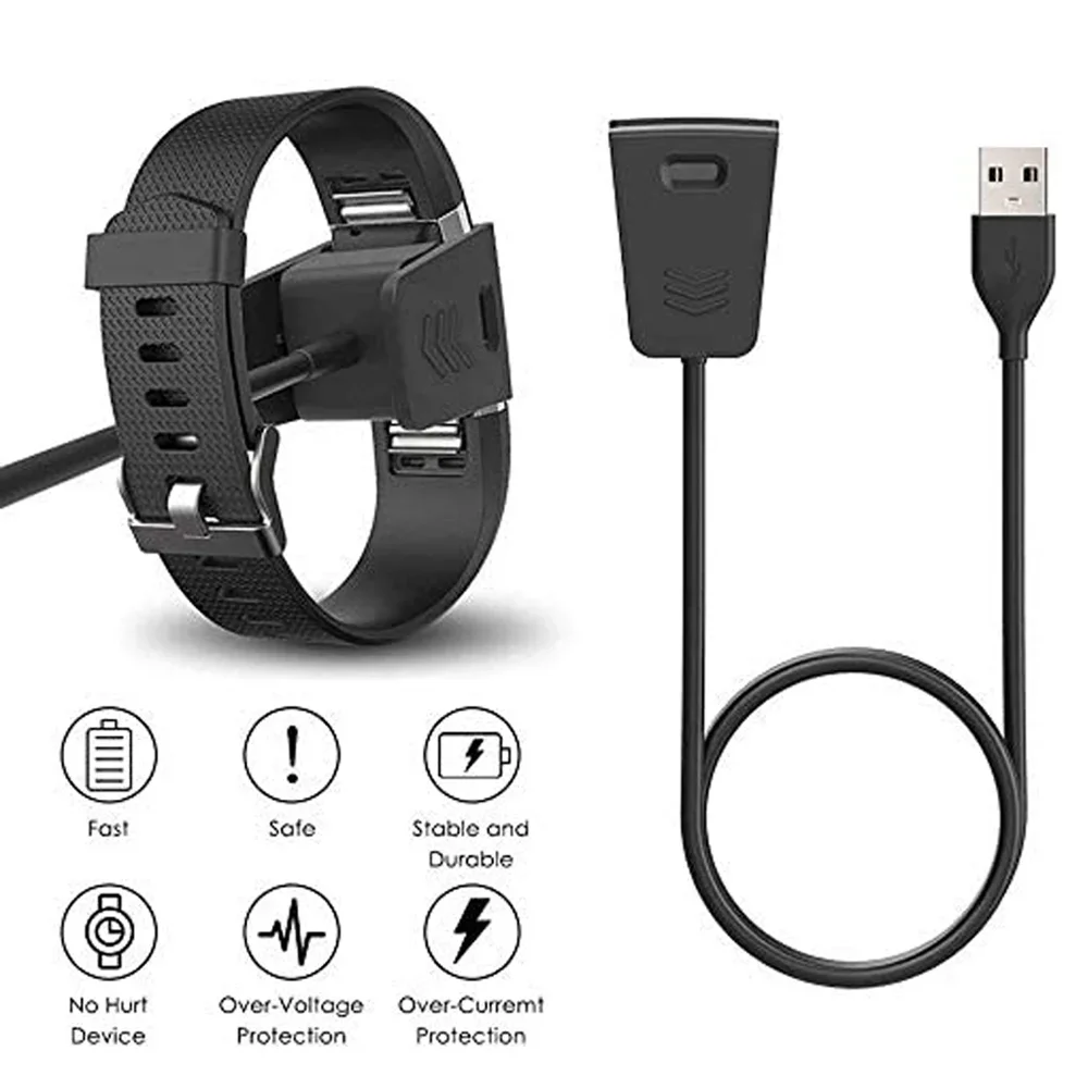 Replacement USB Charger Cord For Fitbit Charge 2 Charger Cable For Fitbit Charge 3 4 Smart Watch Dock Adapter Charging