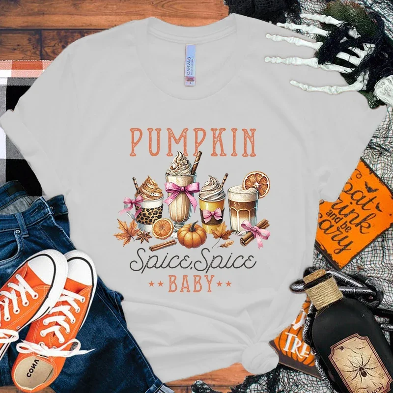 

Men Fashion T Shirt Funny Halloween Pumpkin Spice Spice Baby Letter Print T Shirt Halloween Pumpkin Spice Spice Baby Graphic Tee