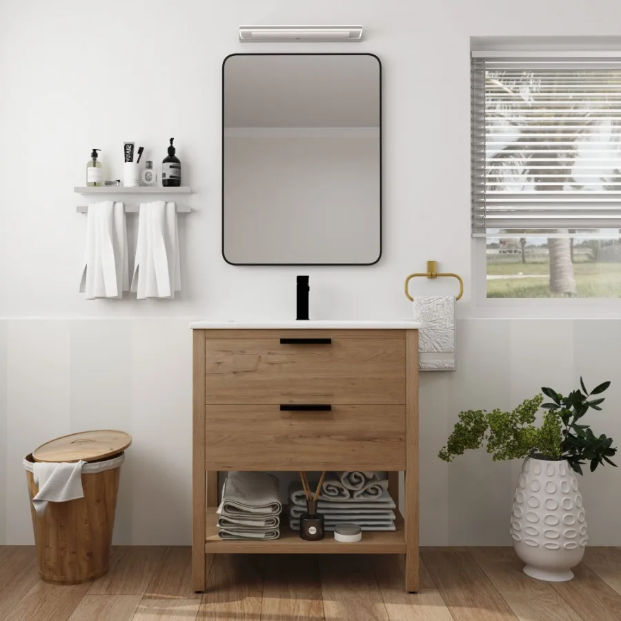 

30 Inch Bathroom Vanity Plywood With 2 Drawers