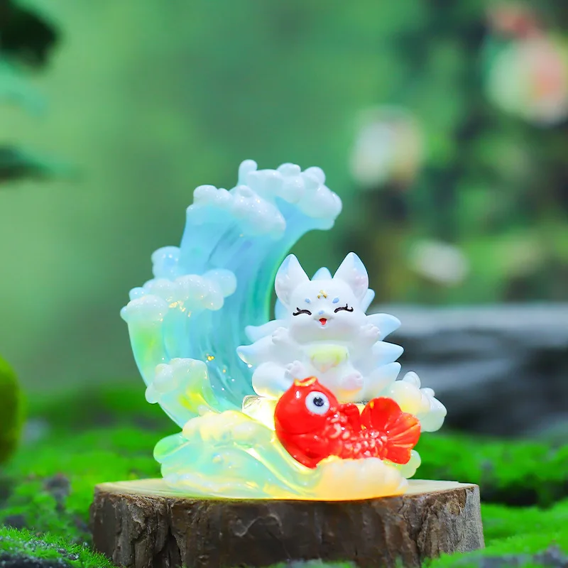 China-Chic Ancient Nine Tailed Fox Blind Cassette Lamp Luminous