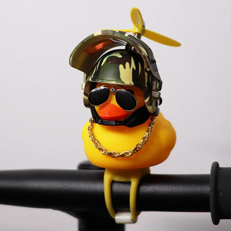 2023 Car Ornament Broken Wind Small Yellow Duck With Helmet Propeller Wave-breaking Duck Auto Internal Decoration Ornament